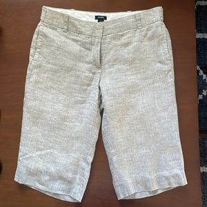 J Crew City Fit, lined, linen shorts